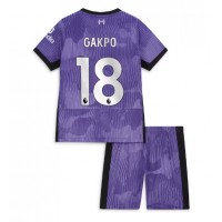 Dětský Fotbalový dres Liverpool Cody Gakpo #18 2023-24 Třetí Krátký Rukáv (+ trenýrky)
